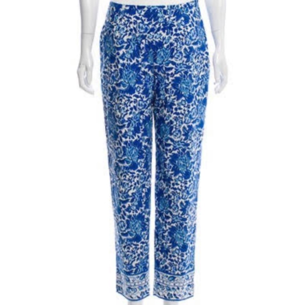Oscar de la Renta High Waisted Floral Pant